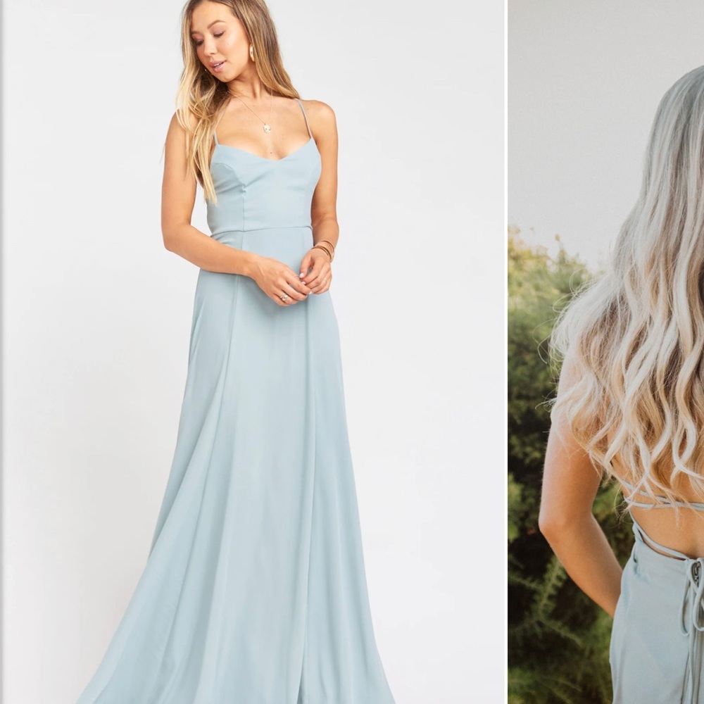 Show Me Your MuMu strappy dress in light blue size Medium, worn once